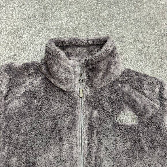 The North Face Osito 2 Fuzzy Sherpa Jacket Women Medium Gray Pocket Outdoor Hike - Picture 7 of 16